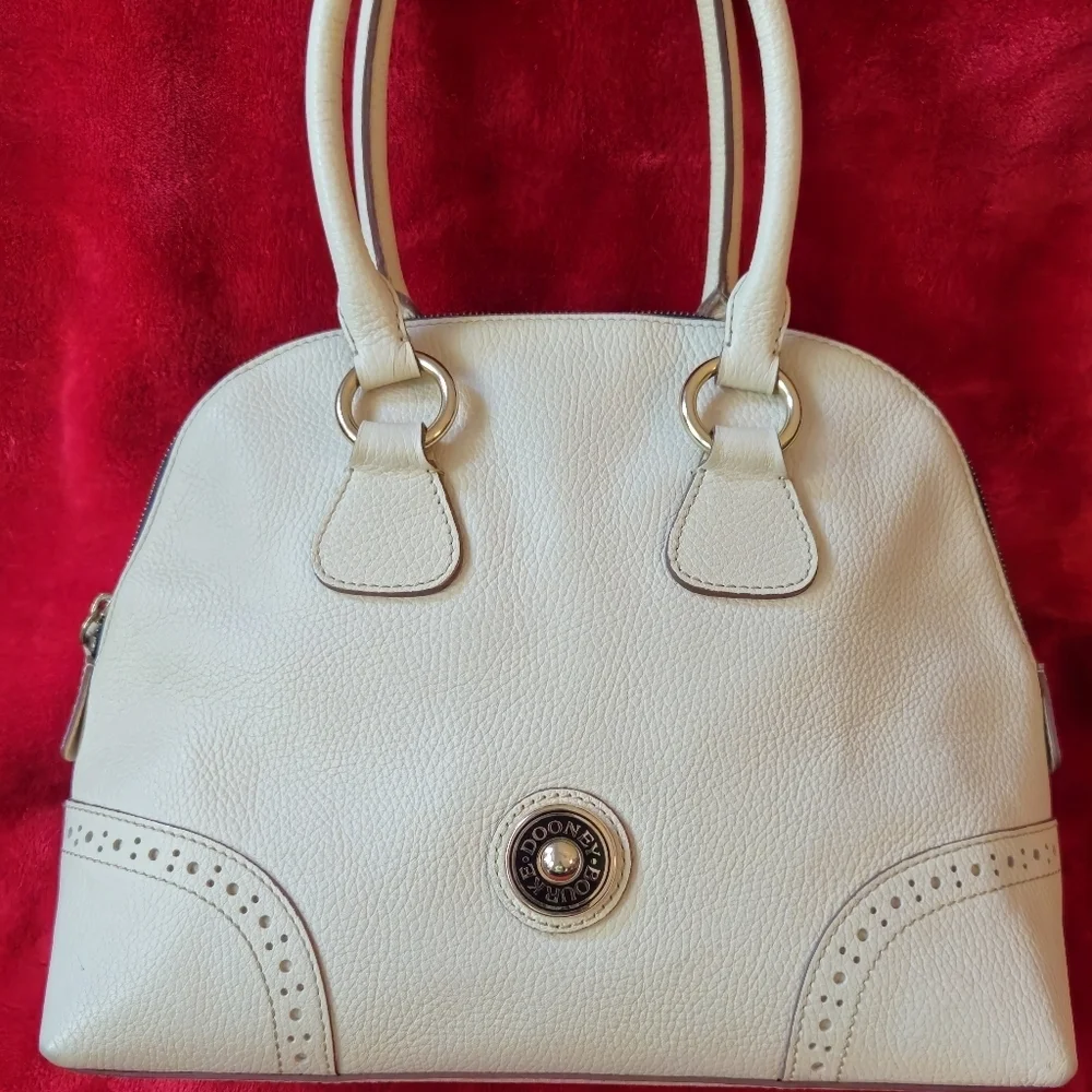 Dooney & Bourke Cream Leather Satchel